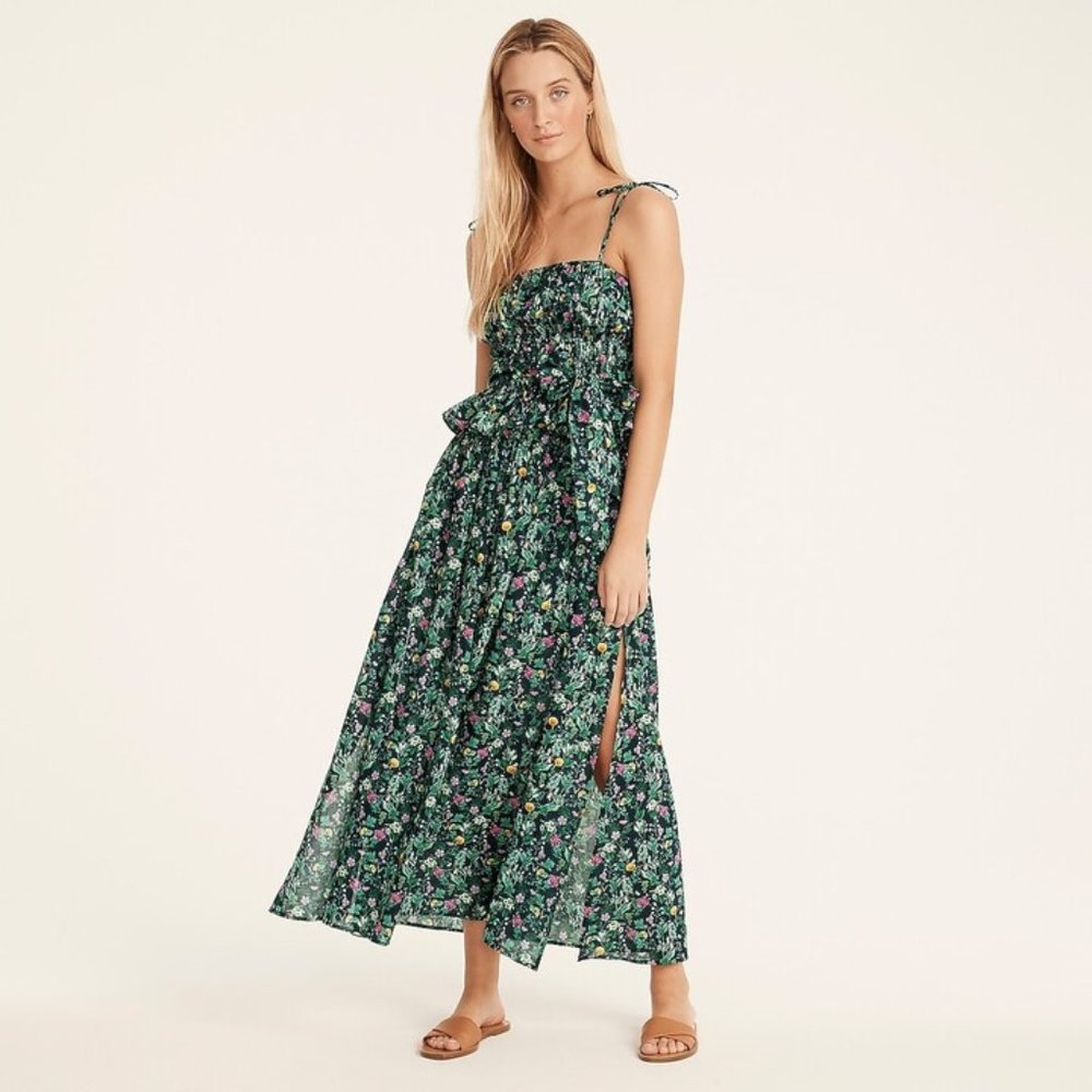 J. Crew Cotton voile maxi skirt in winter garden floral NWT size Large